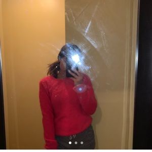 Bright Pink Fuzzy Sweater